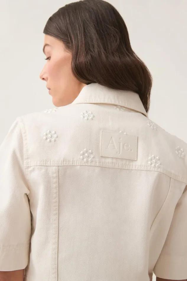 Aje Denim Ren Denim Crop Shirt White 8211 Women Aje Denim Ren Denim Crop Shirt White 8211 Women