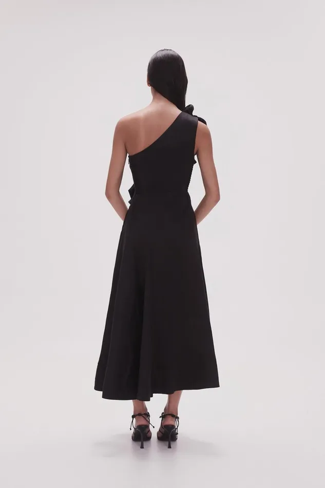 Aje Dresses Adelia Ruffle Midi Dress Black 8211 Women Aje Dresses Adelia Ruffle Midi Dress Black 8211 Women