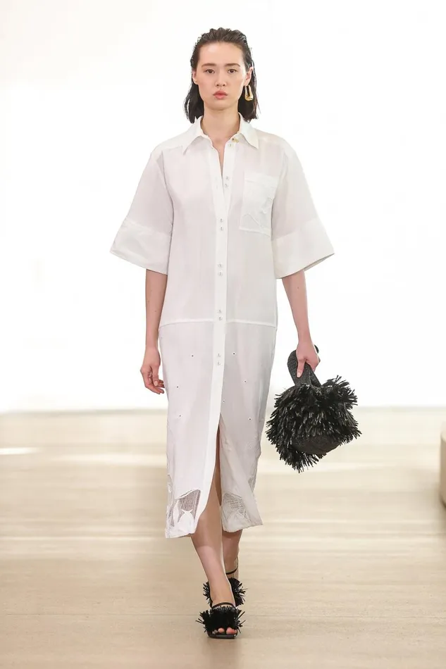 Aje Dresses Agua Embroidered Shirt Dress Ivory 8211 Women Aje Dresses Agua Embroidered Shirt Dress Ivory 8211 Women