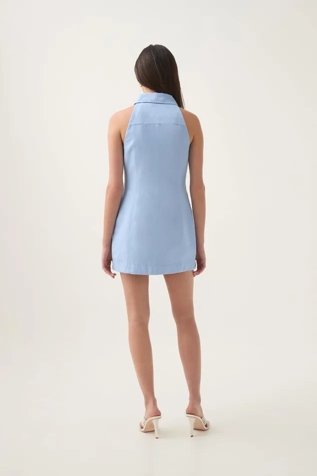 Aje Dresses Angela Halter Mini Dress Daydream Blue 8211 Women Aje Dresses Angela Halter Mini Dress Daydream Blue 8211 Women