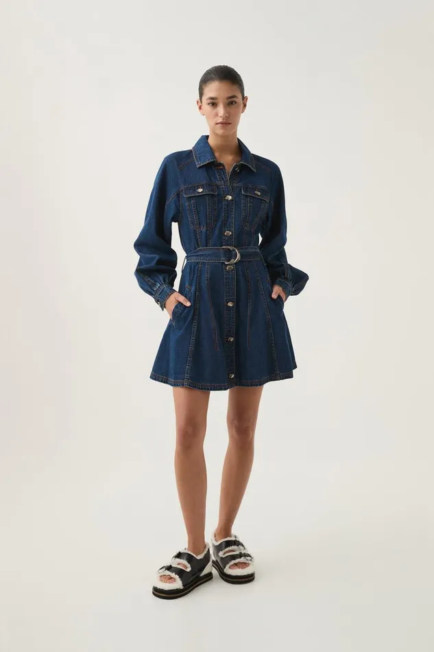 Aje Dresses Colorado Denim Mini Dress Washed Indigo 8211 Women