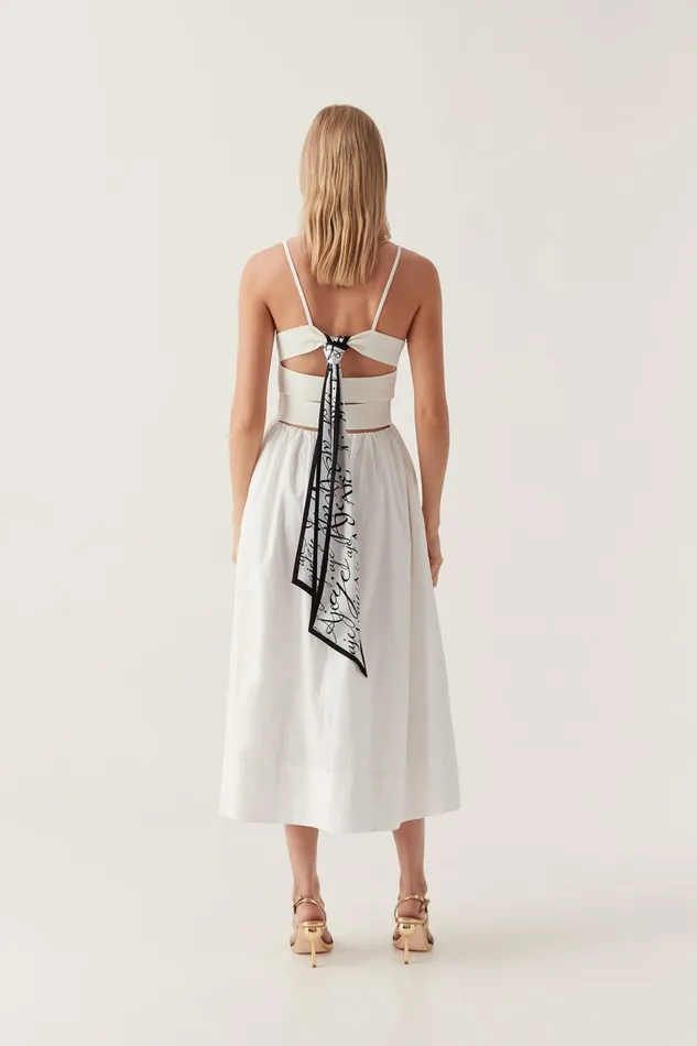 Aje Dresses Danica Tie Back Midi Dress Ivory 8211 Women Aje Dresses Danica Tie Back Midi Dress Ivory 8211 Women
