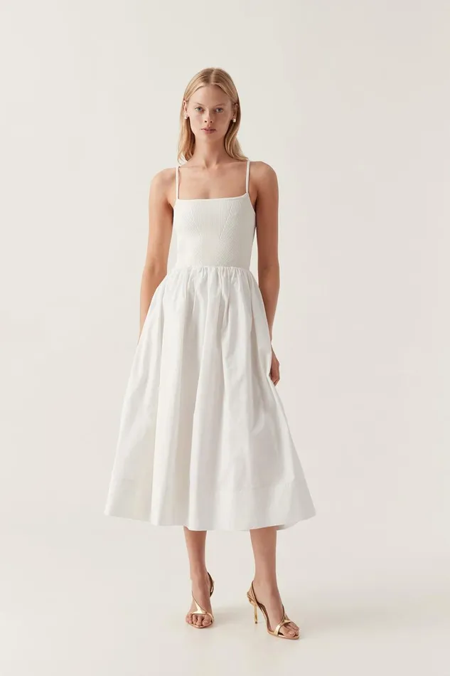Aje Dresses Danica Tie Back Midi Dress Ivory 8211 Women Aje Dresses Danica Tie Back Midi Dress Ivory 8211 Women