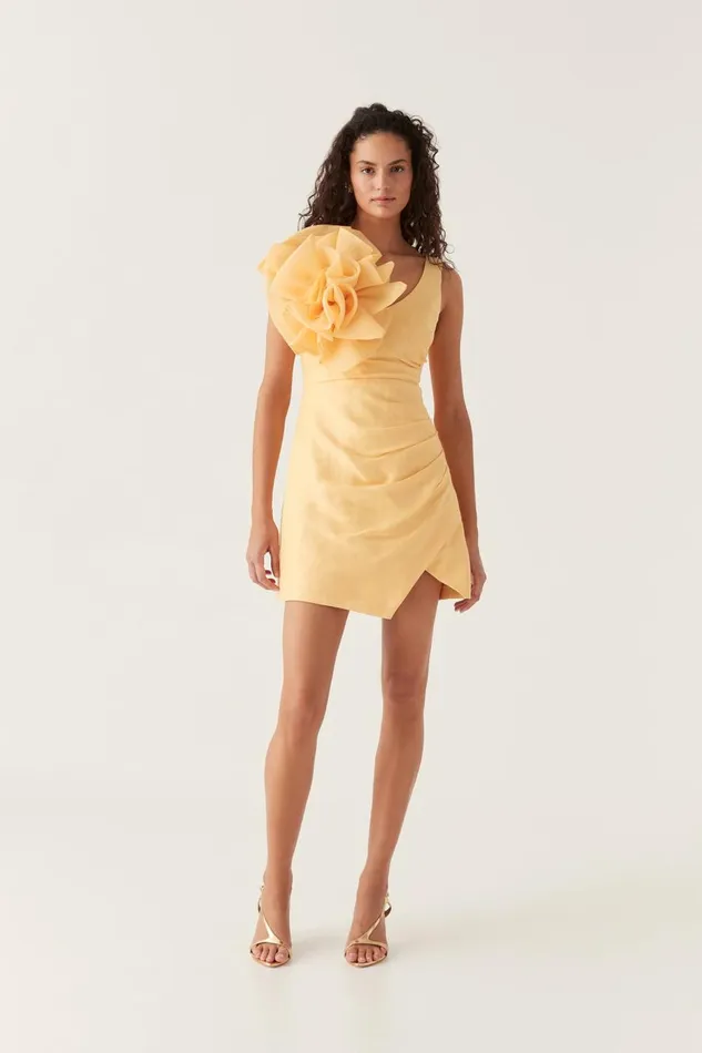 Aje Dresses Energy Mini Dress Marigold Yellow 8211 Women