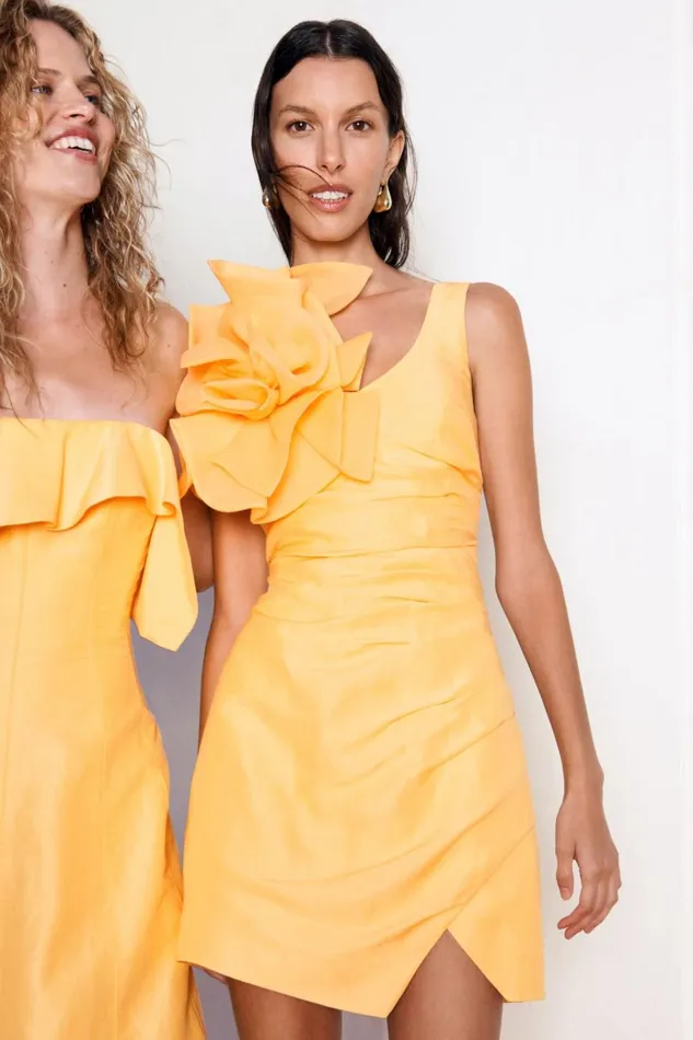 Aje Dresses Energy Mini Dress Marigold Yellow 8211 Women Aje Dresses Energy Mini Dress Marigold Yellow 8211 Women