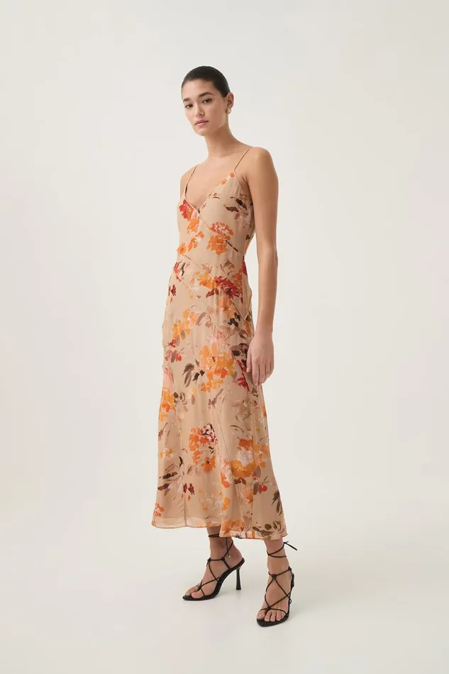 Aje Dresses Exurbia Seamed Midi Dress Meadow Blooms 8211 Women