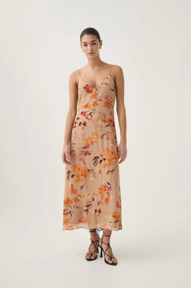 Aje Dresses Exurbia Seamed Midi Dress Meadow Blooms 8211 Women Aje Dresses Exurbia Seamed Midi Dress Meadow Blooms 8211 Women
