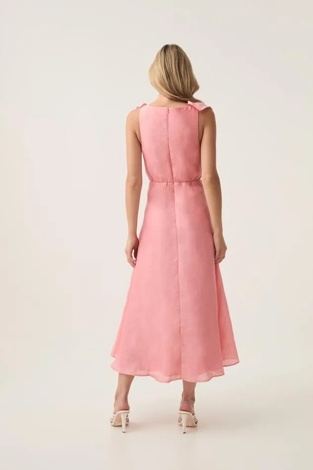 Aje Dresses Genesis Midi Dress Washed Coral 8211 Women Aje Dresses Genesis Midi Dress Washed Coral 8211 Women