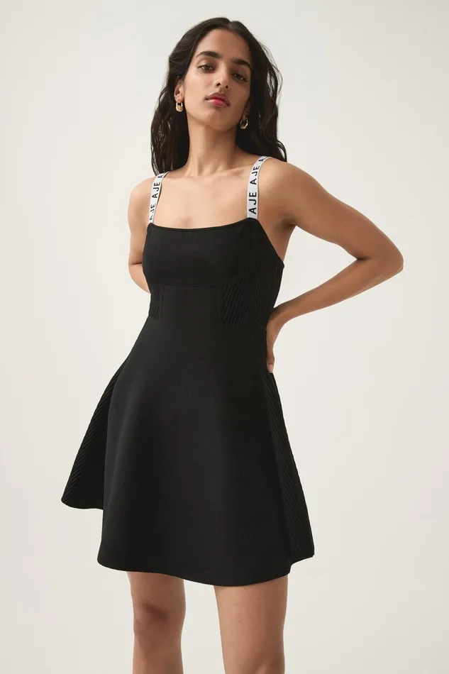 Aje Dresses Leana Knit Mini Dress Black 8211 Women Aje Dresses Leana Knit Mini Dress Black 8211 Women