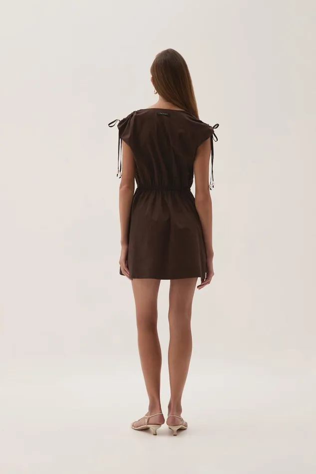 Aje Dresses Marley Mini Dress Chocolate 8211 Women Aje Dresses Marley Mini Dress Chocolate 8211 Women