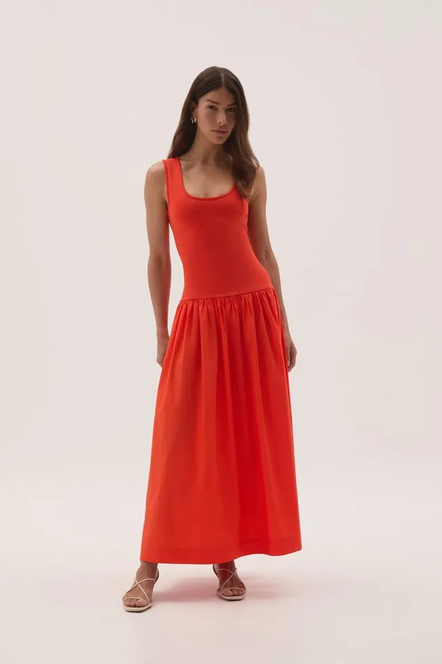 Aje Dresses Myra Reversible Midi Dress Coral 8211 Women