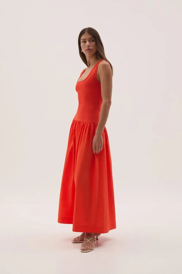 Aje Dresses Myra Reversible Midi Dress Coral 8211 Women Aje Dresses Myra Reversible Midi Dress Coral 8211 Women