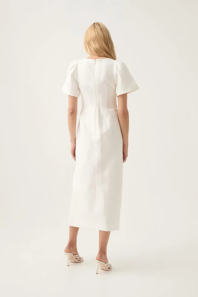 Aje Dresses Presence Twisted Midi Dress Ivory 8211 Women Aje Dresses Presence Twisted Midi Dress Ivory 8211 Women