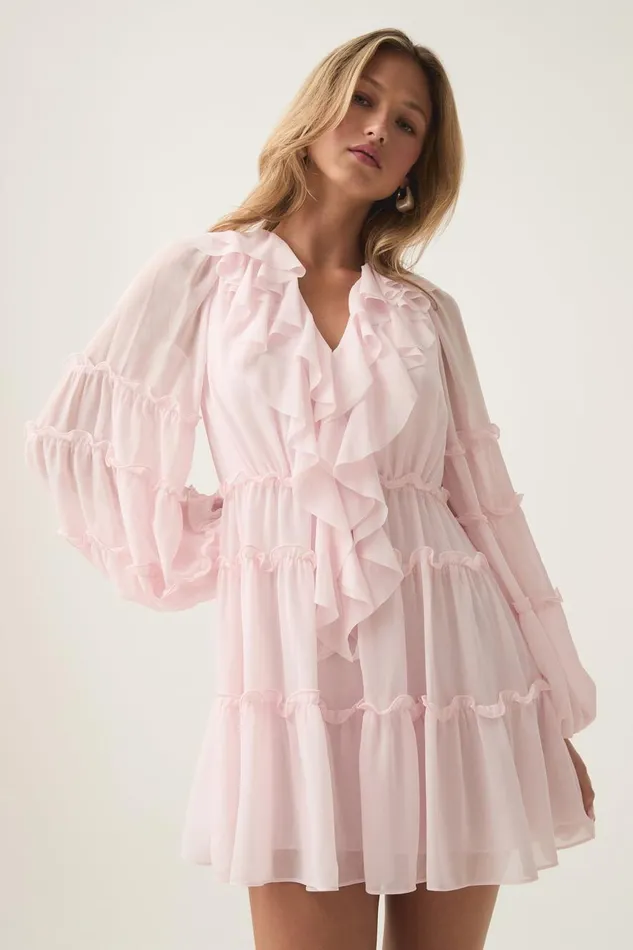 Aje Dresses Protea Ruffle Mini Dress Pastel Pink 8211 Women