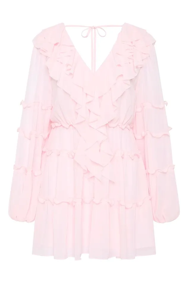 Aje Dresses Protea Ruffle Mini Dress Pastel Pink 8211 Women Aje Dresses Protea Ruffle Mini Dress Pastel Pink 8211 Women