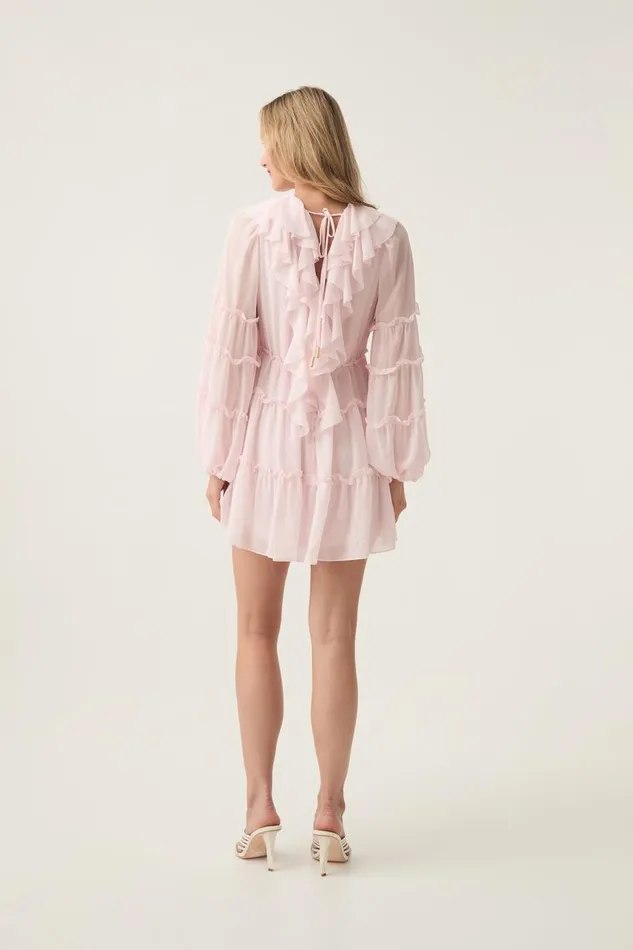 Aje Dresses Protea Ruffle Mini Dress Pastel Pink 8211 Women Aje Dresses Protea Ruffle Mini Dress Pastel Pink 8211 Women