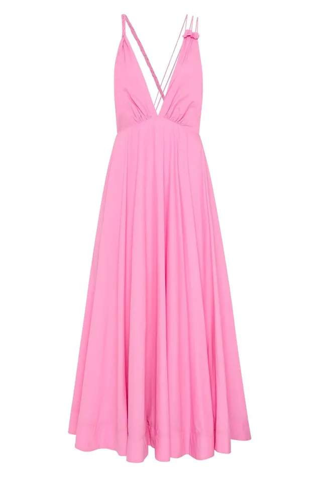 Aje Dresses Vellum Maxi Dress Cerise Pink 8211 Women Aje Dresses Vellum Maxi Dress Cerise Pink 8211 Women