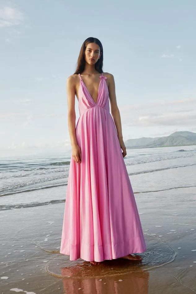 Aje Dresses Vellum Maxi Dress Cerise Pink 8211 Women Aje Dresses Vellum Maxi Dress Cerise Pink 8211 Women