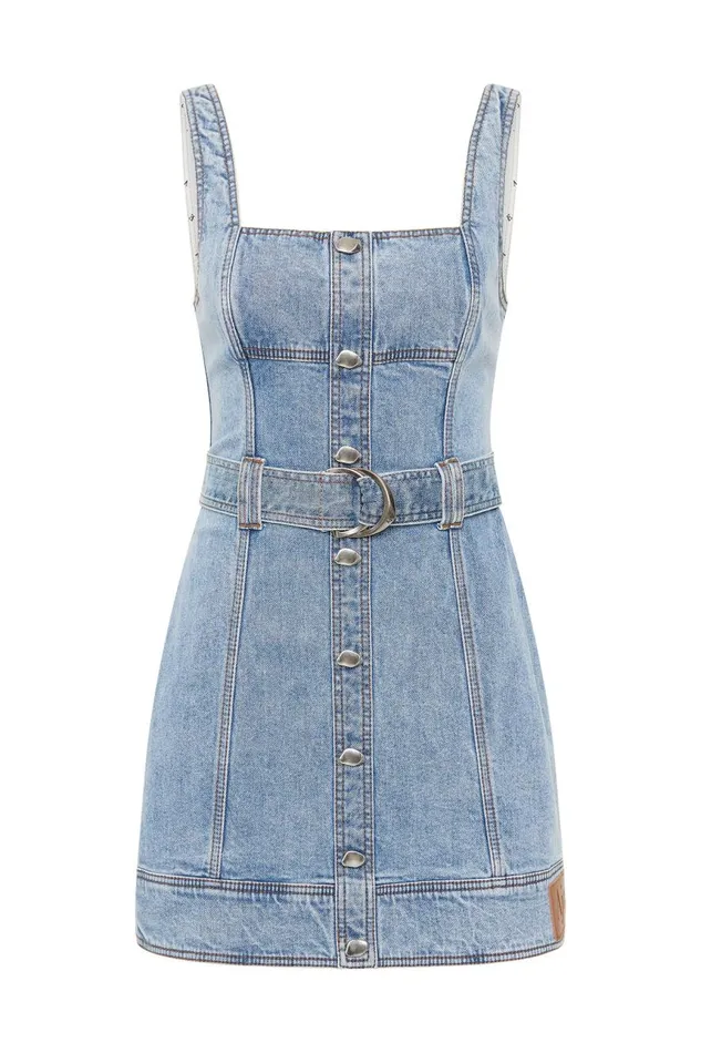 Aje Dresses Zariah Denim Mini Dress Sky Wash 8211 Women Aje Dresses Zariah Denim Mini Dress Sky Wash 8211 Women