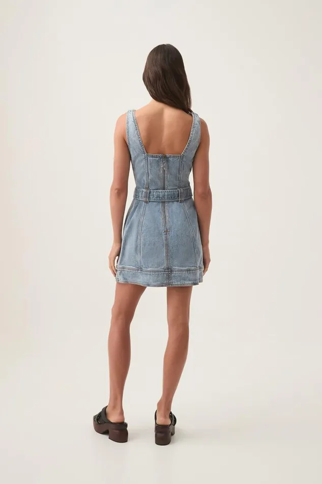 Aje Dresses Zariah Denim Mini Dress Sky Wash 8211 Women Aje Dresses Zariah Denim Mini Dress Sky Wash 8211 Women