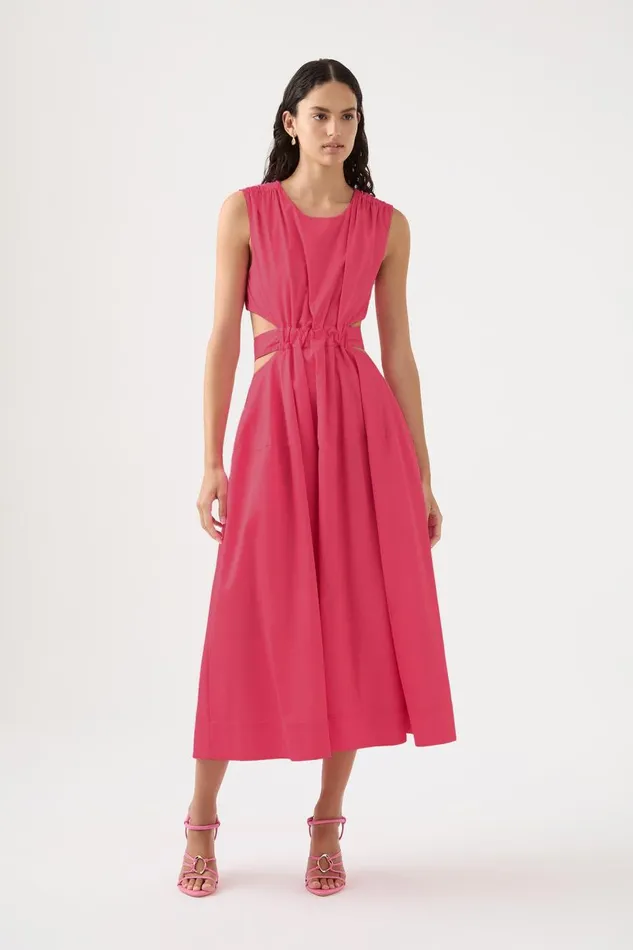 Aje Dresses Zorina Tie Midi Dress Hot Pink 8211 Women