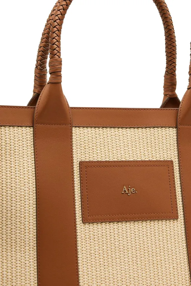 Aje Handbags and Wallets Ellora Woven Tote Naturalcinnamon 8211 Women Aje Handbags and Wallets Ellora Woven Tote Naturalcinnamon 8211 Women