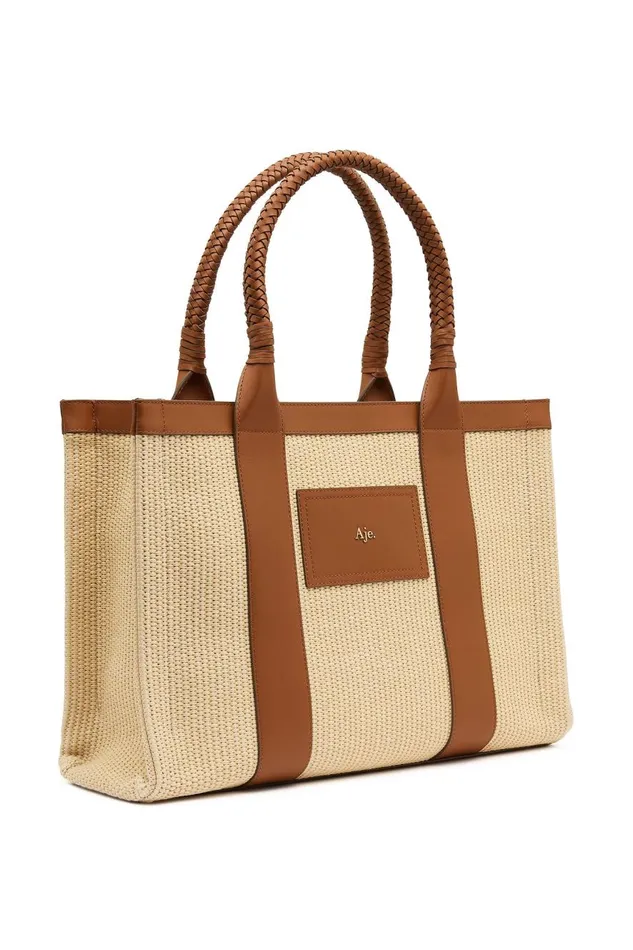 Aje Handbags and Wallets Ellora Woven Tote Naturalcinnamon 8211 Women Aje Handbags and Wallets Ellora Woven Tote Naturalcinnamon 8211 Women