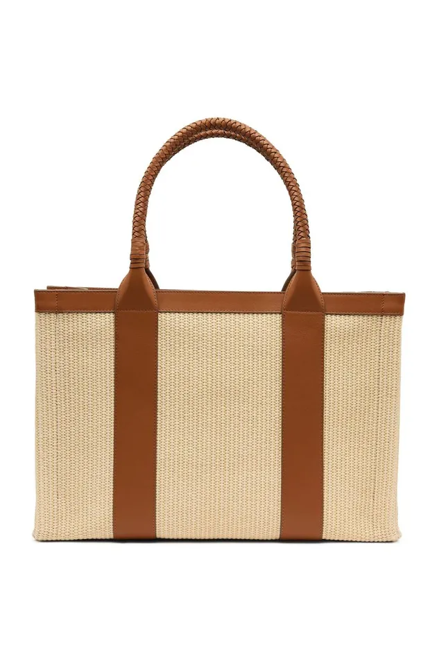 Aje Handbags and Wallets Ellora Woven Tote Naturalcinnamon 8211 Women Aje Handbags and Wallets Ellora Woven Tote Naturalcinnamon 8211 Women