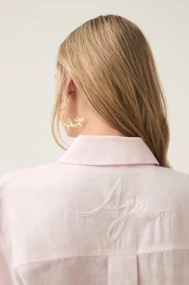 Aje Jewelry Larissa Cursive Hoop Stud Gold 8211 Women