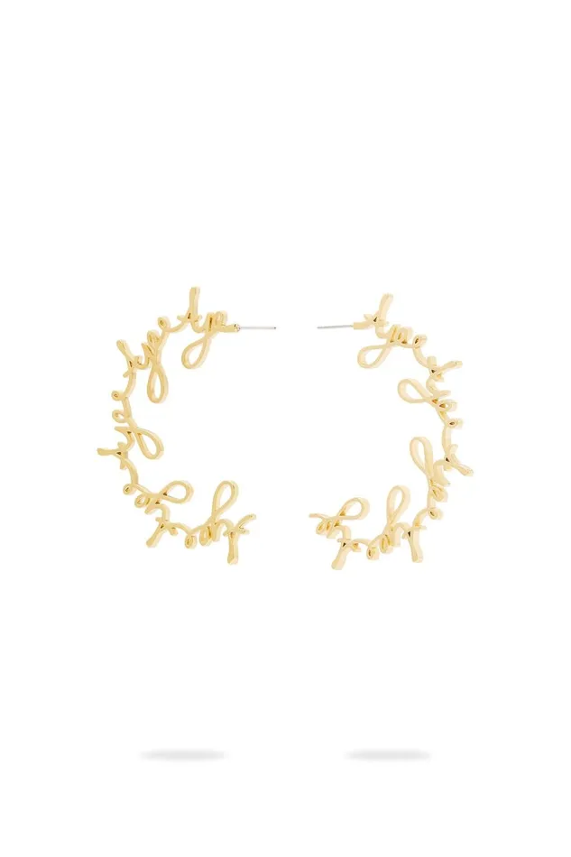 Aje Jewelry Larissa Cursive Hoop Stud Gold 8211 Women Aje Jewelry Larissa Cursive Hoop Stud Gold 8211 Women