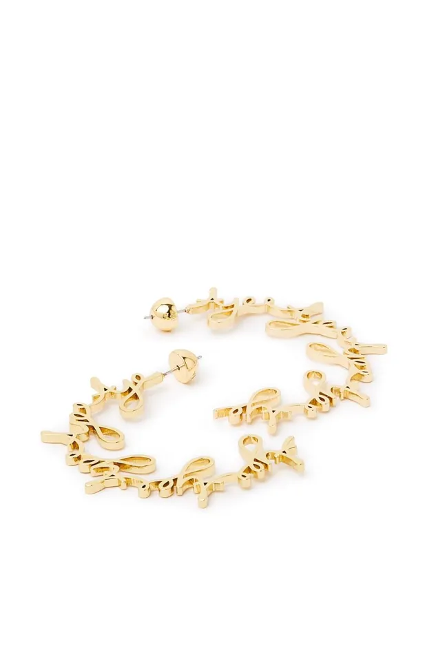 Aje Jewelry Larissa Cursive Hoop Stud Gold 8211 Women Aje Jewelry Larissa Cursive Hoop Stud Gold 8211 Women