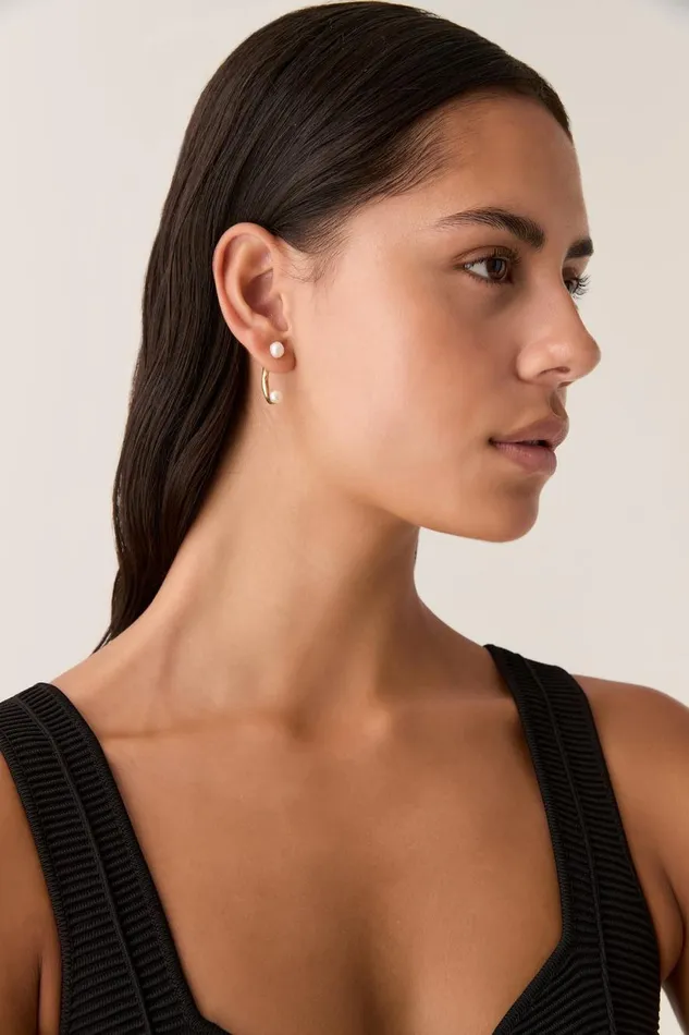 Aje Jewelry Spectral Mini Pearl Drop Stud Brushed Gold 8211 Women Aje Jewelry Spectral Mini Pearl Drop Stud Brushed Gold 8211 Women