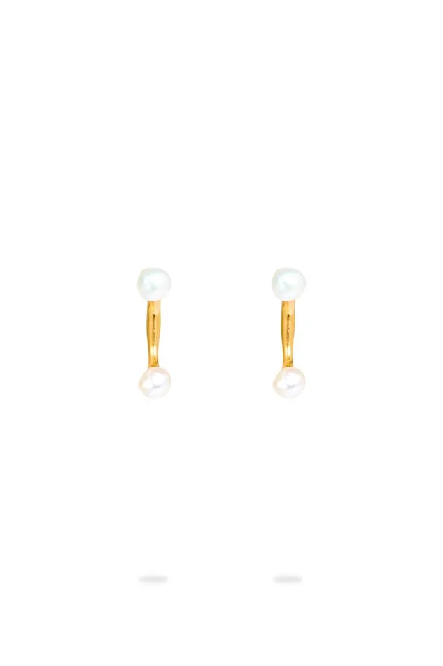 Aje Jewelry Spectral Mini Pearl Drop Stud Brushed Gold 8211 Women Aje Jewelry Spectral Mini Pearl Drop Stud Brushed Gold 8211 Women