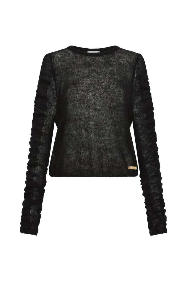 Aje Knitwear and Jumpers Yasmeen Tie Back Knit Top Black 8211 Women