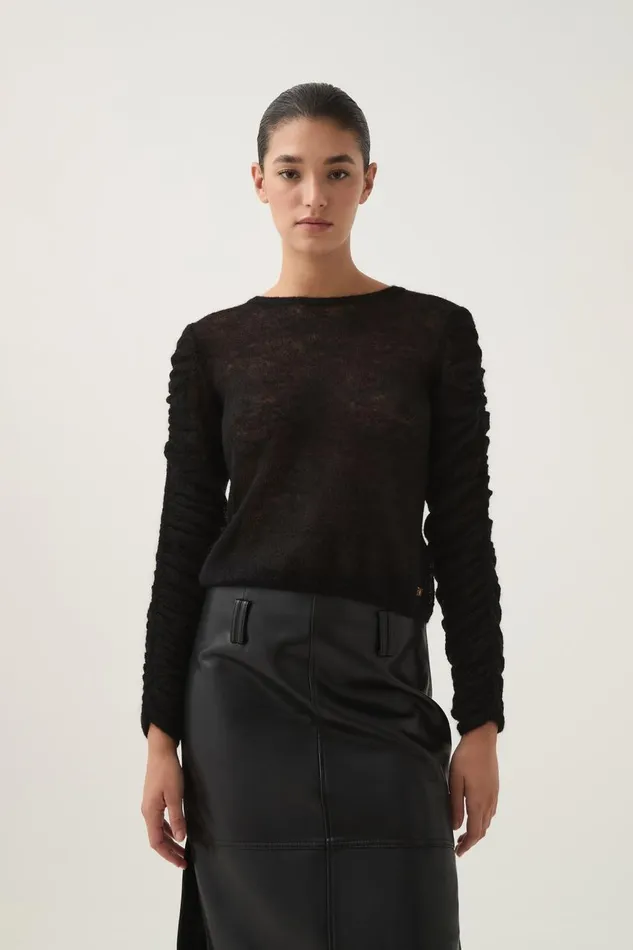 Aje Knitwear and Jumpers Yasmeen Tie Back Knit Top Black 8211 Women