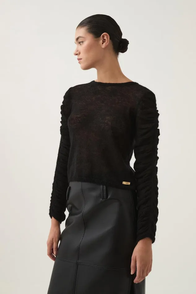 Aje Knitwear and Jumpers Yasmeen Tie Back Knit Top Black 8211 Women