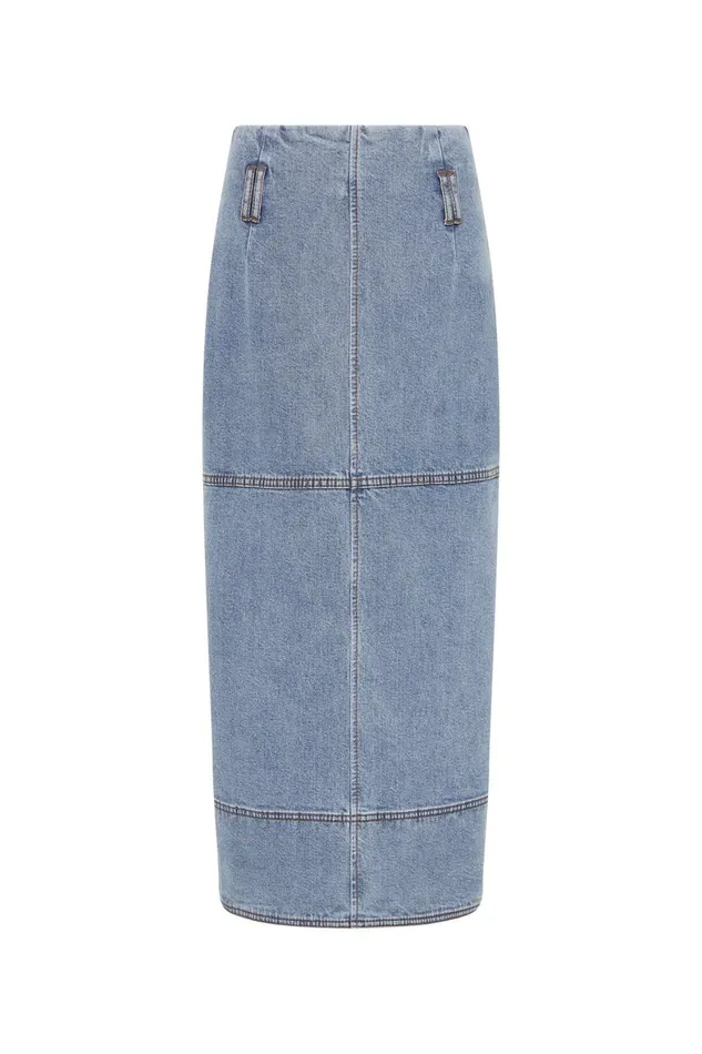 Aje Matching Sets Outline Denim Midi Skirt Coastal Blue 8211 Women