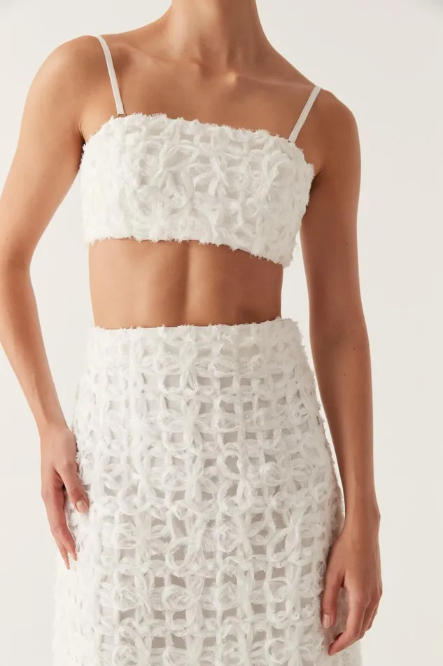 Aje Matching Sets Quintette Textured Midi Skirt Ivory 8211 Women