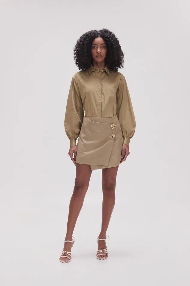 Aje Matching Sets Realm Wrap Front Mini Skirt Desert Khaki 8211 Women