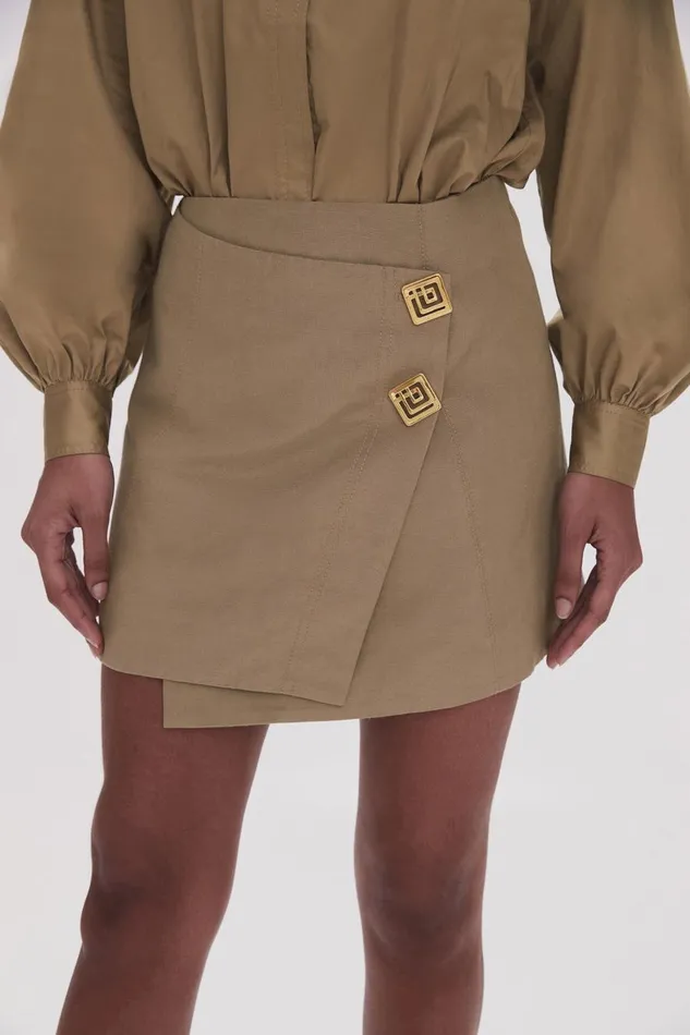 Aje Matching Sets Realm Wrap Front Mini Skirt Desert Khaki 8211 Women