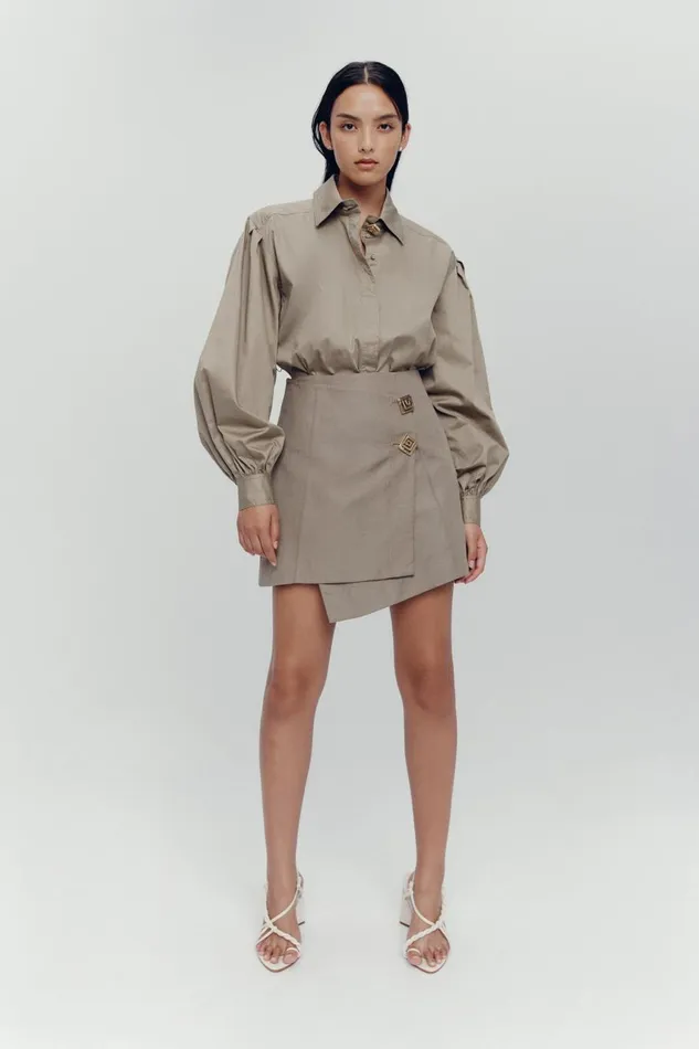 Aje Matching Sets Realm Wrap Front Mini Skirt Desert Khaki 8211 Women
