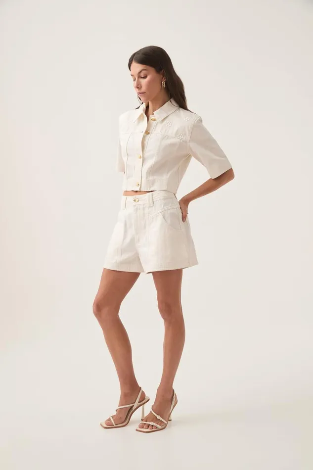 Aje Matching Sets Ren Belmond Denim Short White 8211 Women