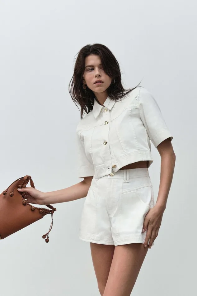 Aje Matching Sets Ren Belmond Denim Short White 8211 Women