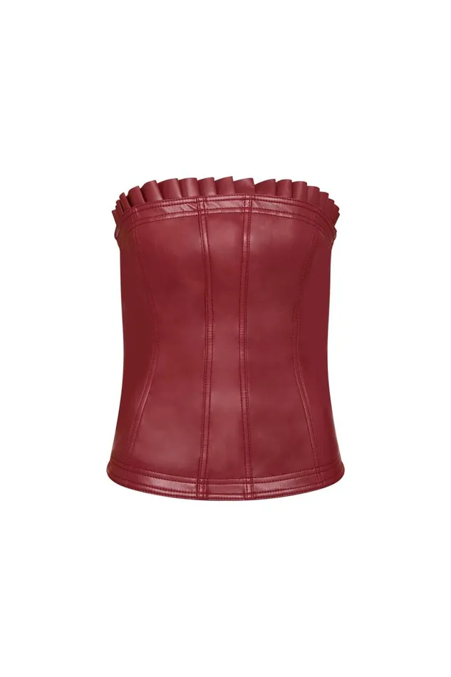 Aje Matching Sets Stanhope Vegan Leather Top Mahogany Red 8211 Women Aje Matching Sets Stanhope Vegan Leather Top Mahogany Red 8211 Women