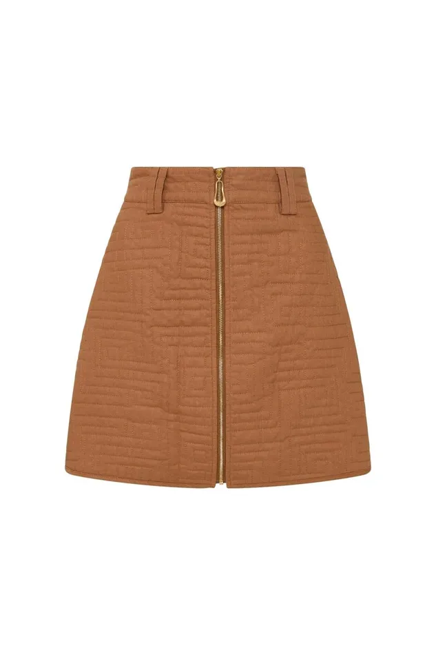 Aje Matching Sets Surrealist Quilted Mini Skirt Tawny Brown 8211 Women