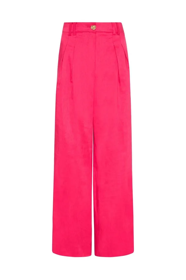 Aje Pants Vista High Waist Wide Leg Pant Bougainvillea Red 8211 Women