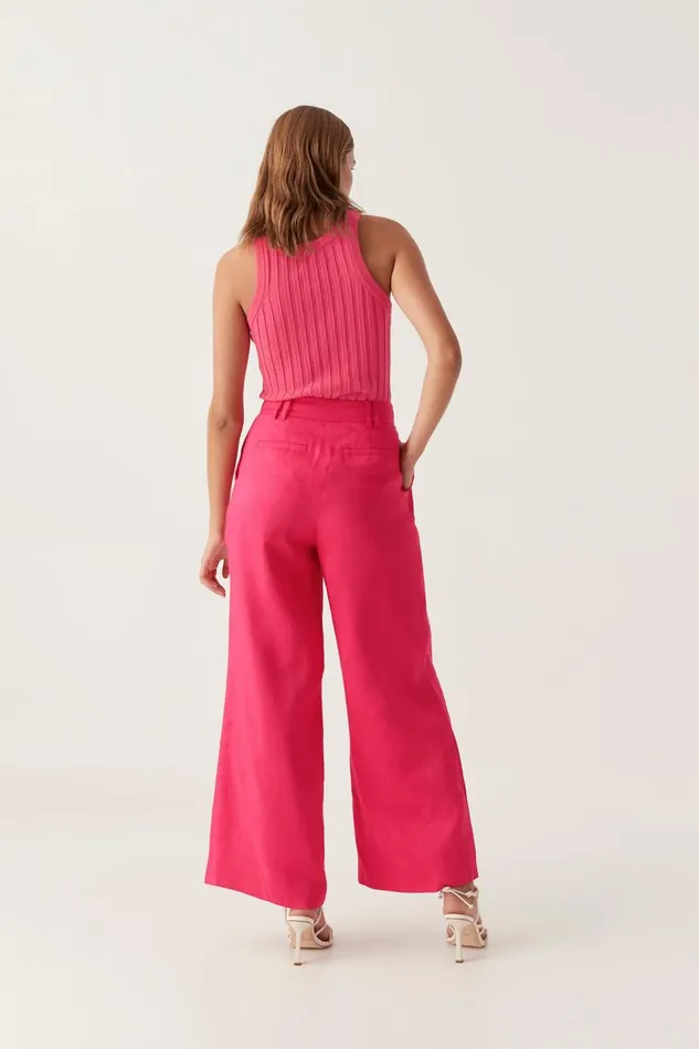 Aje Pants Vista High Waist Wide Leg Pant Bougainvillea Red 8211 Women