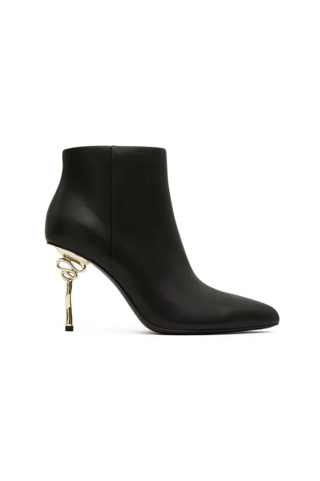 Aje Shoes Quinn Ribbon Heel Ankle Boot Black 8211 Women