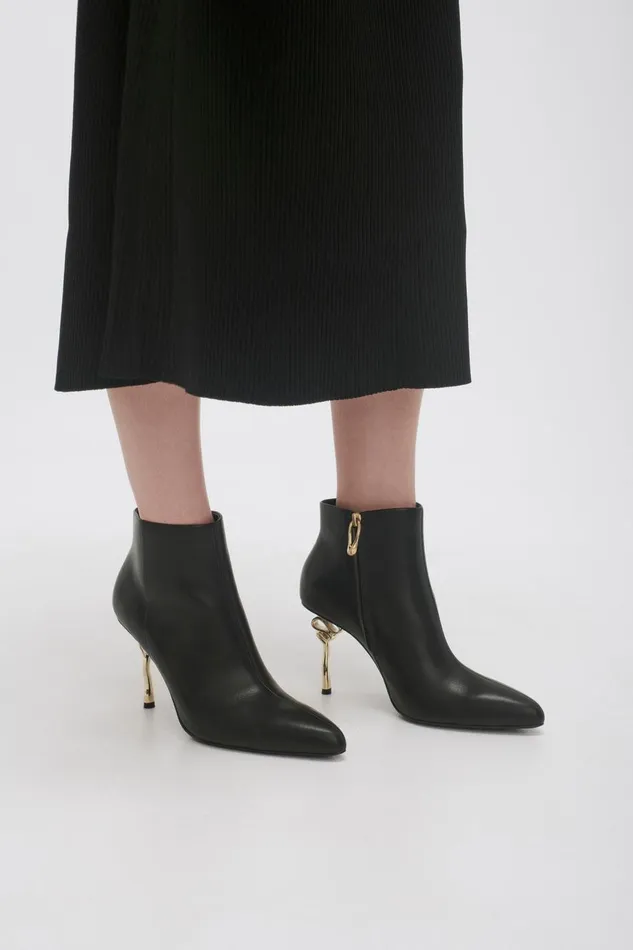 Aje Shoes Quinn Ribbon Heel Ankle Boot Black 8211 Women