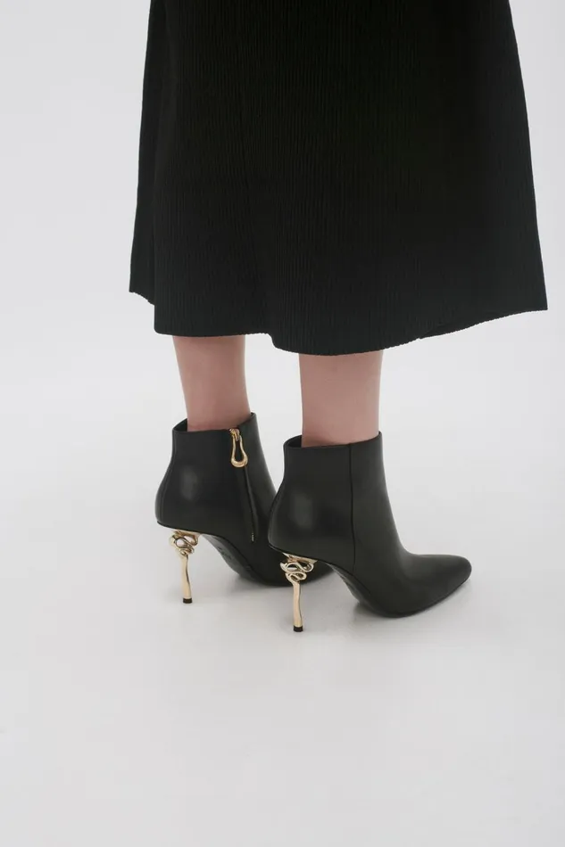 Aje Shoes Quinn Ribbon Heel Ankle Boot Black 8211 Women